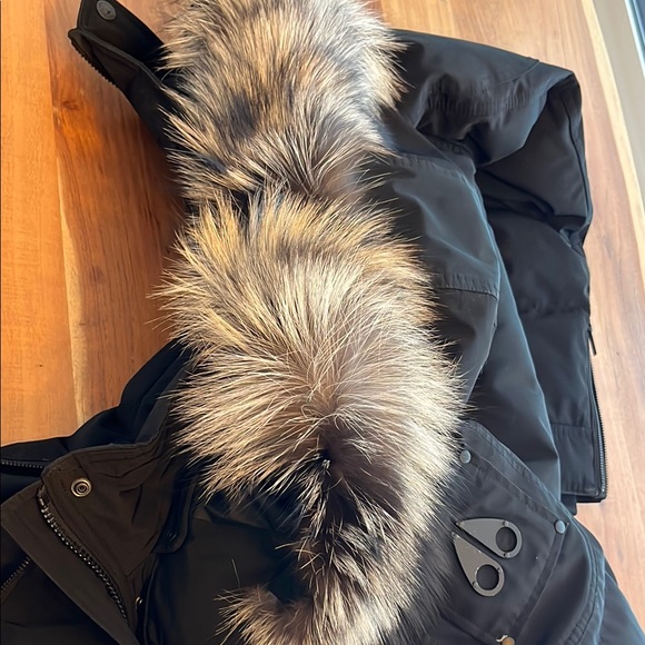 Moose Knuckles Black Parka with Fur Hood - Picture 12 of 12